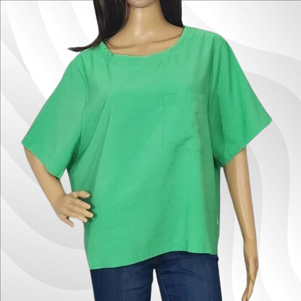2/$50 Good American Summer Green Short Sleeve Top Size 4 | Casual & Chic Blouse